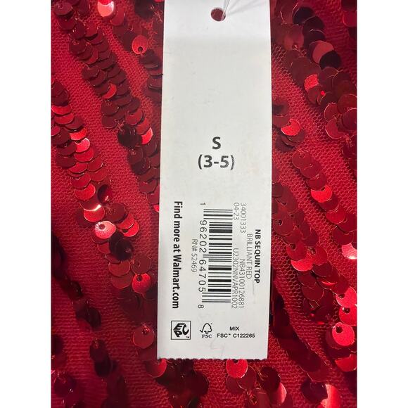 NWT No Boundaries Juniors Red Sequin Cami Top S (3–5) Holiday Party - Picture 5 of 6